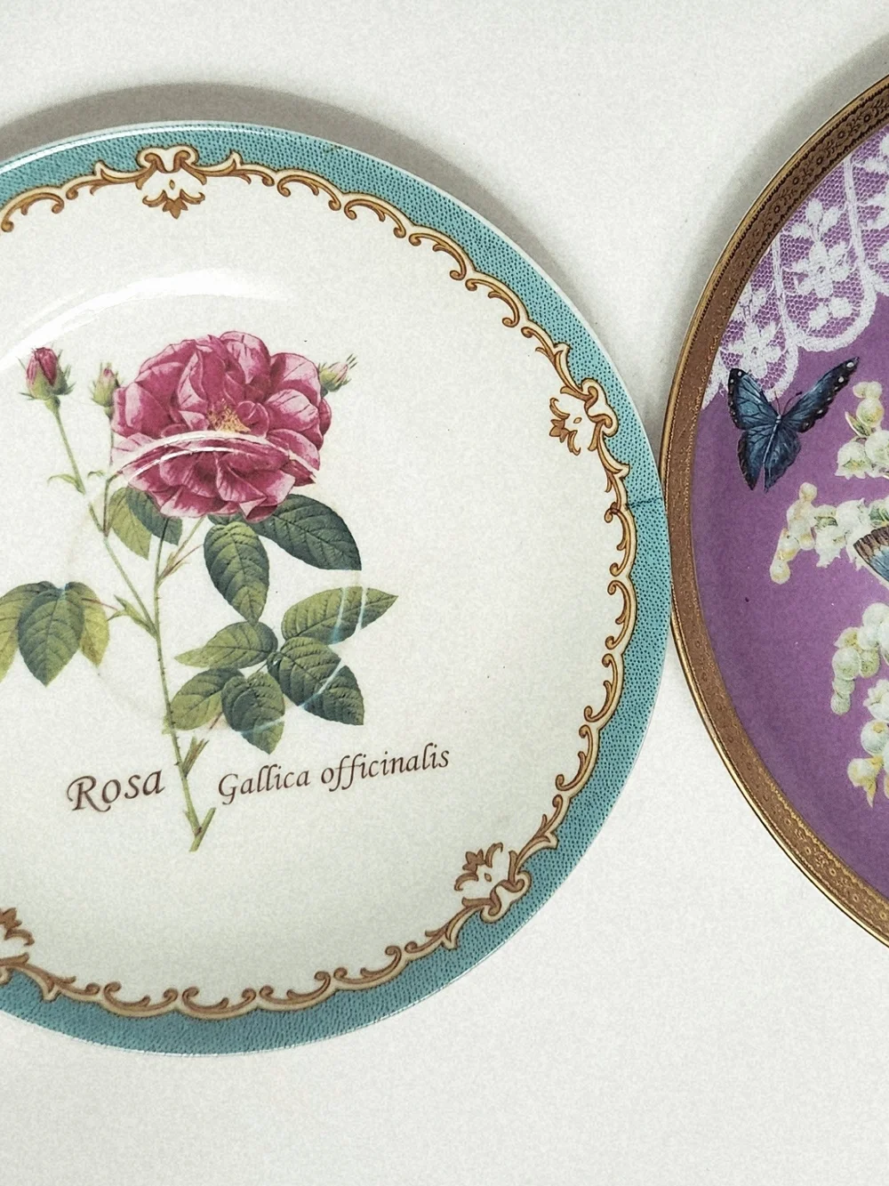 3 Vintage Floral Rose Decorative Plates Kent Pottery, Formalities, Vanderbuilt